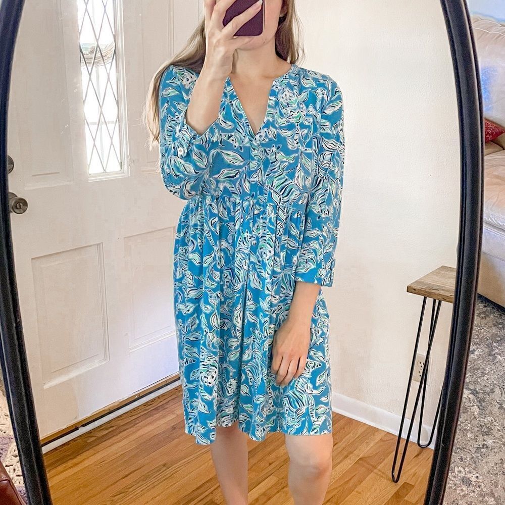 Lilly Pulitzer Loran Mini Dress Turquoise Oasis M